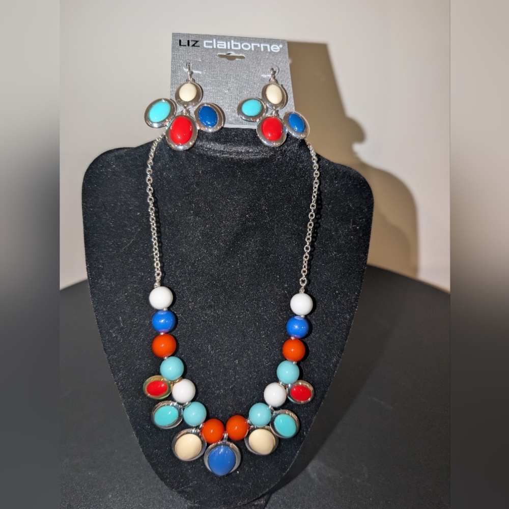 Liz Claiborne jewelry set, necklace and earrings